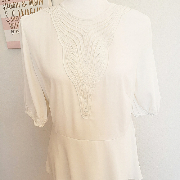 NWT White House Black Market white blouse … - Picture 2 of 6